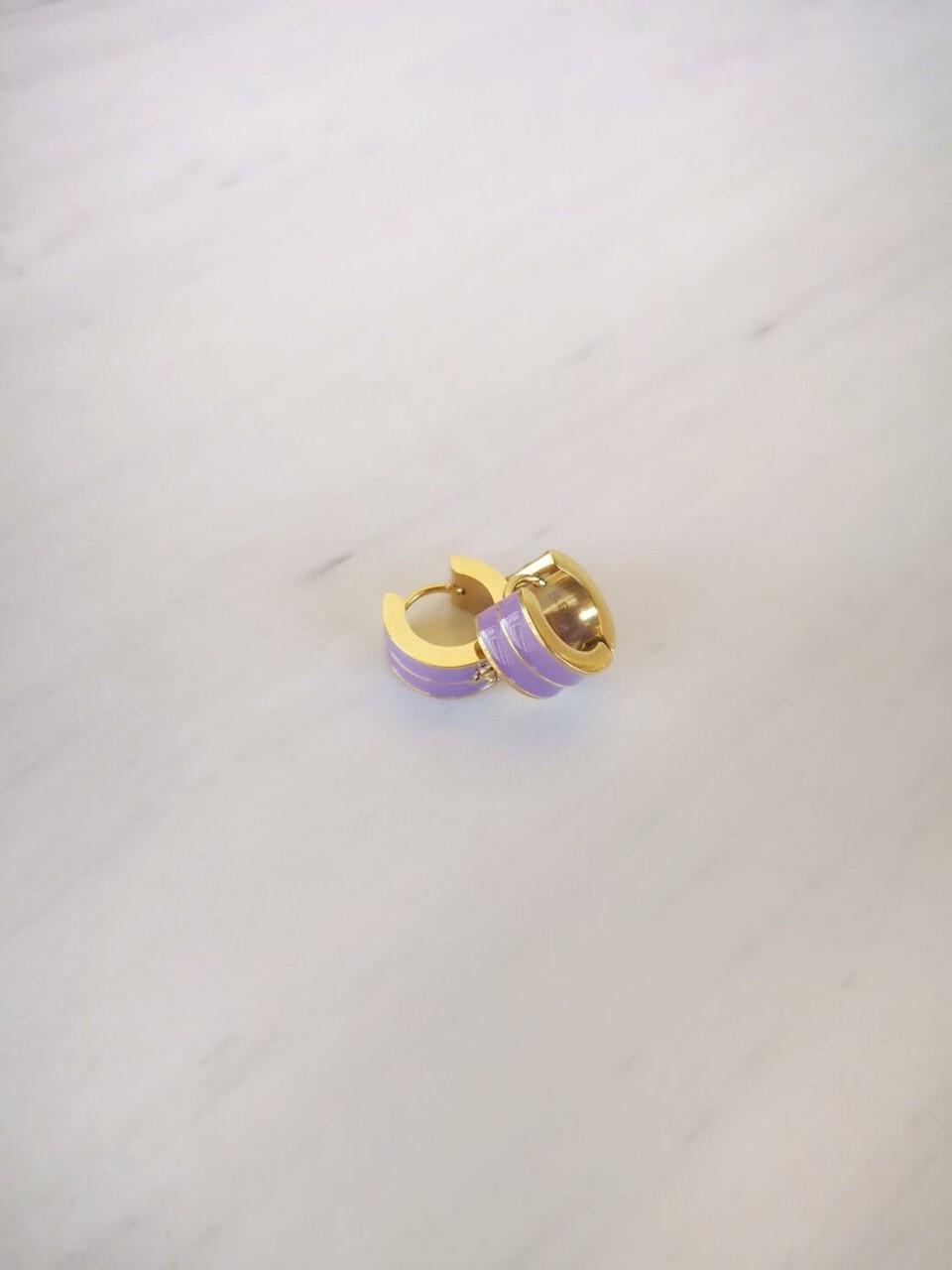 Purple small hoops